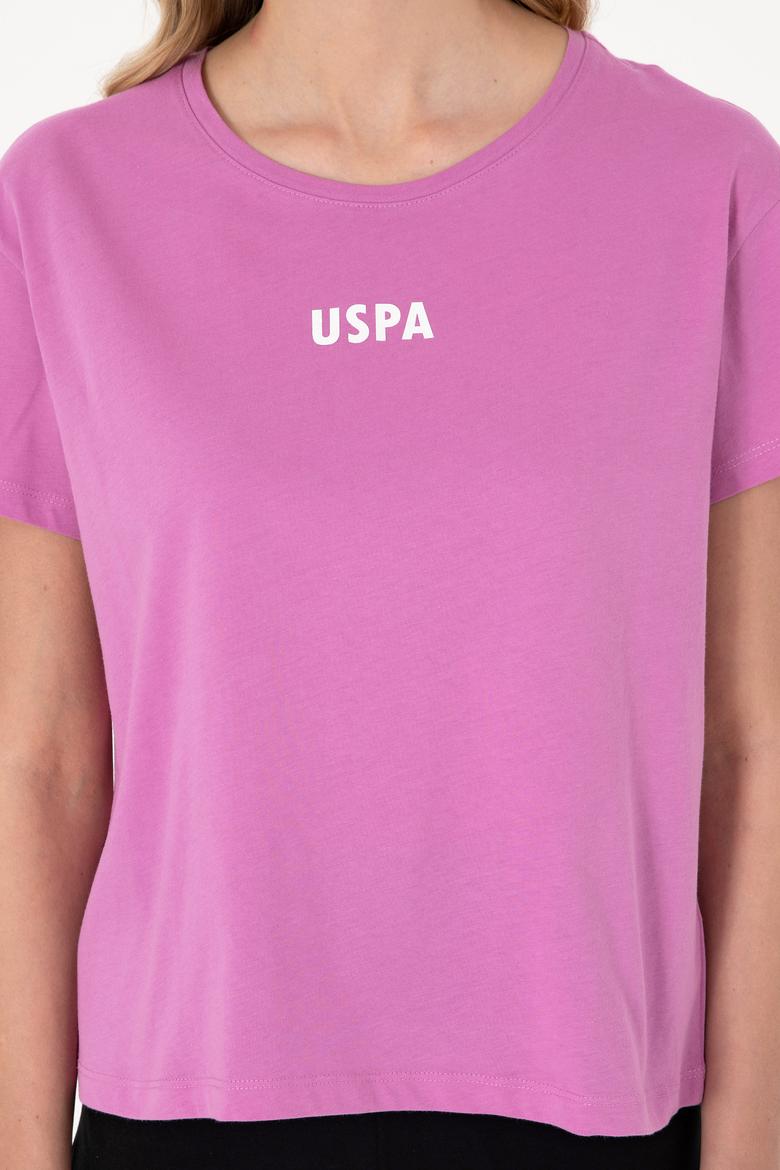 Kadın Fuşya Bisiklet Yaka Tişört - 50305824076