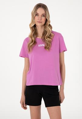 Kadın Fuşya Bisiklet Yaka Tişört - 50305824076