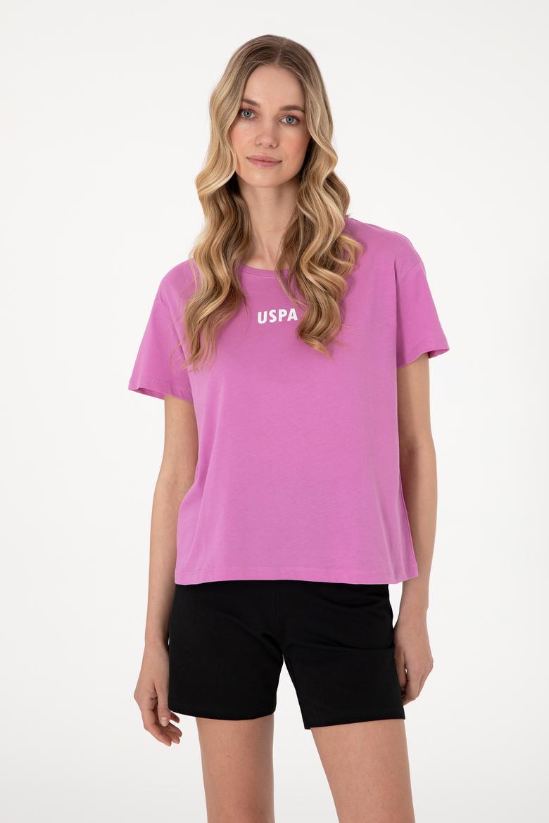 Kadın Fuşya Bisiklet Yaka Tişört