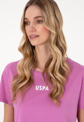 Kadın Fuşya Bisiklet Yaka Tişört - 50305824076