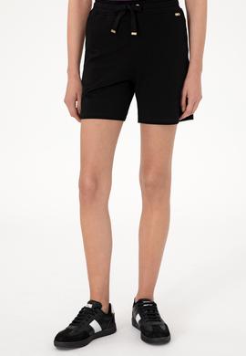 Kadın Siyah Örme Şort - 50305755040