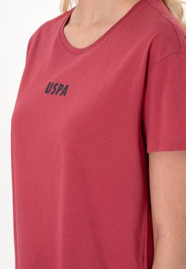 Kadın Vişne Bisiklet Yaka Tişört - 50305824057