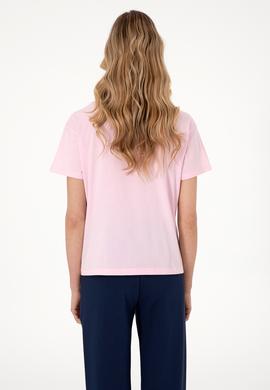 Kadın Açık Pembe Bisiklet Yaka Tişört - 50305824070