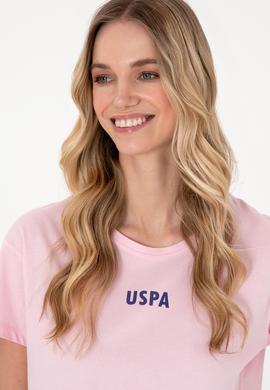 Kadın Açık Pembe Bisiklet Yaka Tişört - 50305824070