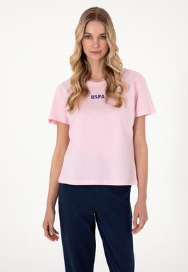 Kadın Açık Pembe Bisiklet Yaka Tişört - 50305824070