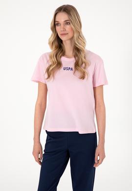 Kadın Açık Pembe Bisiklet Yaka Tişört - 50305824070