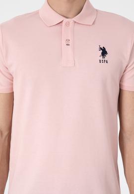 Erkek Slim Fit Polo Yaka Pudra Basic Tişört - 50305929308