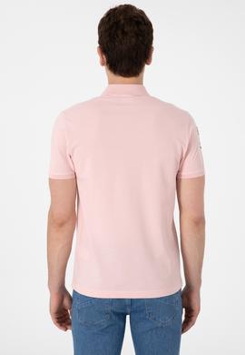 Erkek Slim Fit Polo Yaka Pudra Basic Tişört - 50305929308