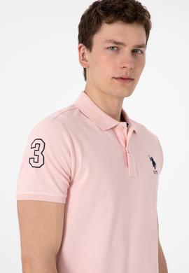 Erkek Slim Fit Polo Yaka Pudra Basic Tişört - 50305929308