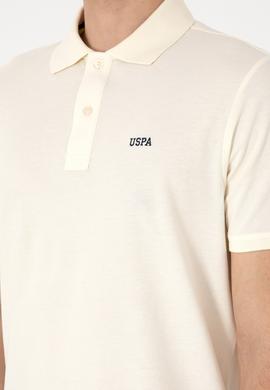 Erkek Regular Fit Polo Yaka Krem Basic Tişört - 50306007341