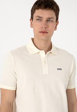 Erkek Regular Fit Polo Yaka Krem Basic Tişört - 50306007341