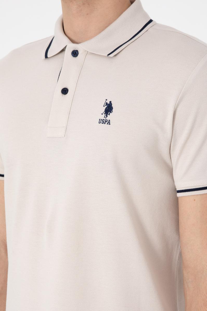Erkek Slim Fit Polo Yaka Taş Basic Tişört
