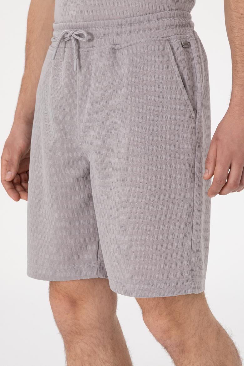 Erkek Koyu Gri Örme Şort - 50308794030