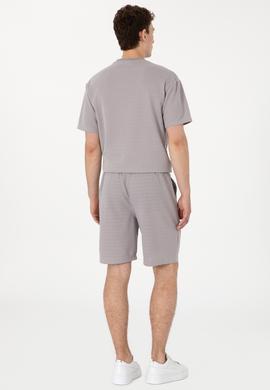 Erkek Koyu Gri Örme Şort - 50308794030