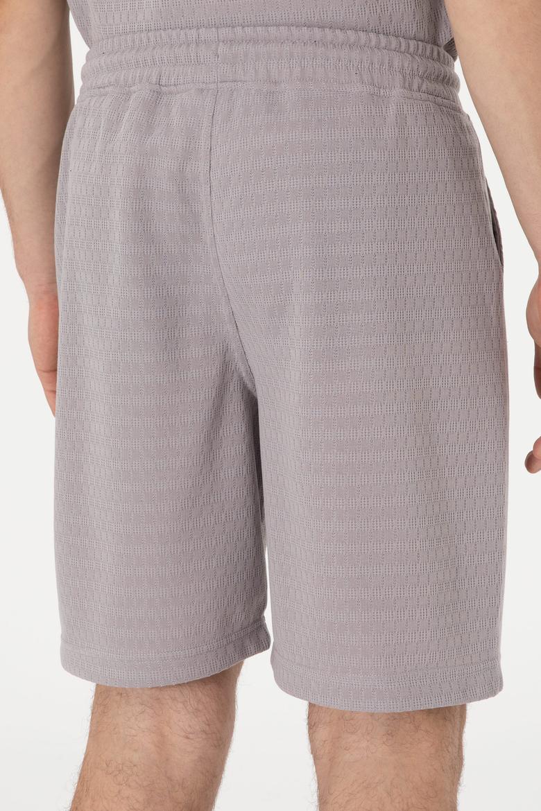 Erkek Koyu Gri Örme Şort - 50308794030