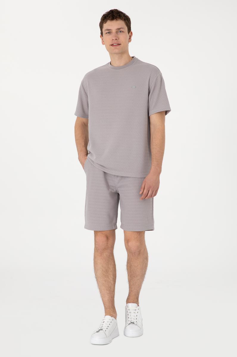 Erkek Koyu Gri Örme Şort