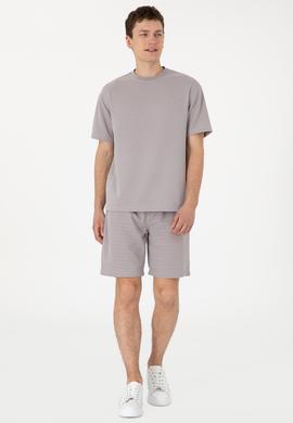 Erkek Koyu Gri Örme Şort - 50308794030