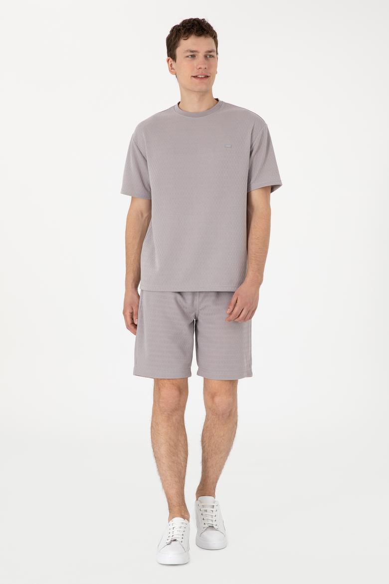 Erkek Koyu Gri Örme Şort - 50308794030