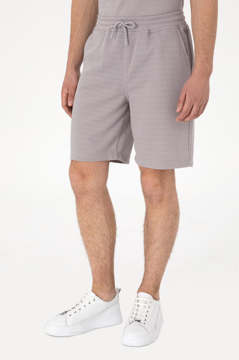 Erkek Koyu Gri Örme Şort