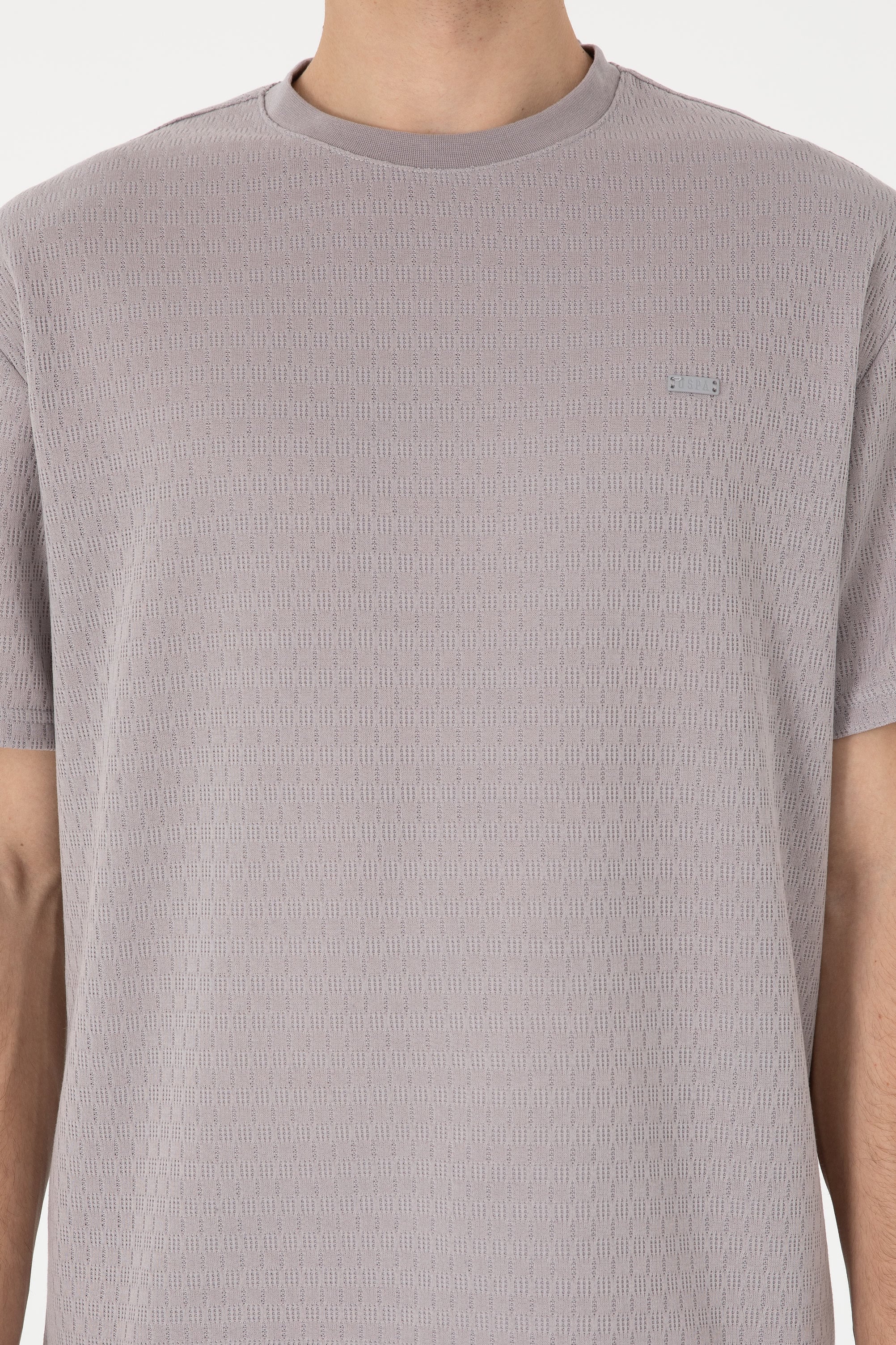 Erkek Comfort Fit Bisiklet Yaka Koyu Gri Tişört - Image 6