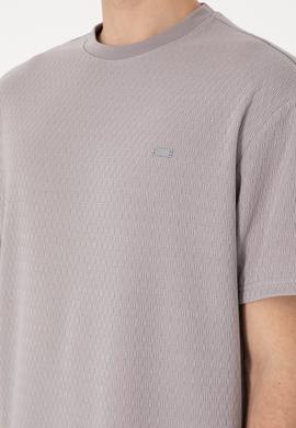 Erkek Comfort Fit Bisiklet Yaka Koyu Gri Tişört - 50308814027