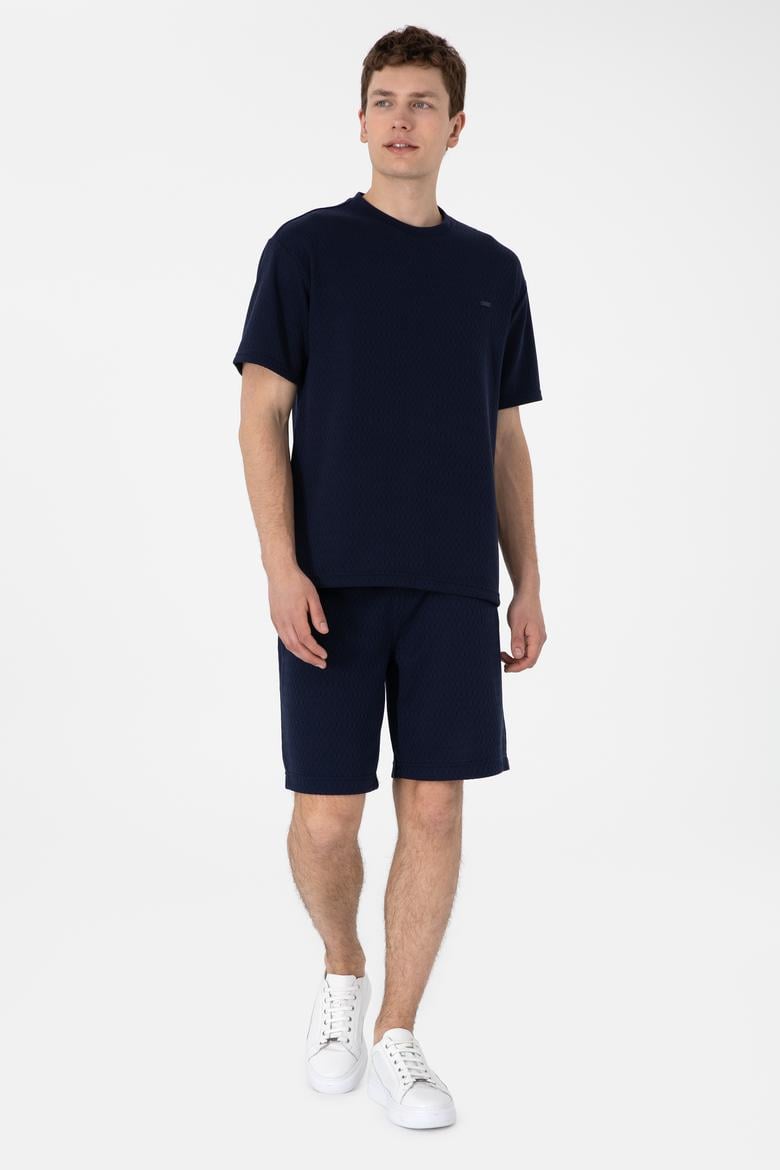 Erkek Lacivert Örme Şort - 50308794007