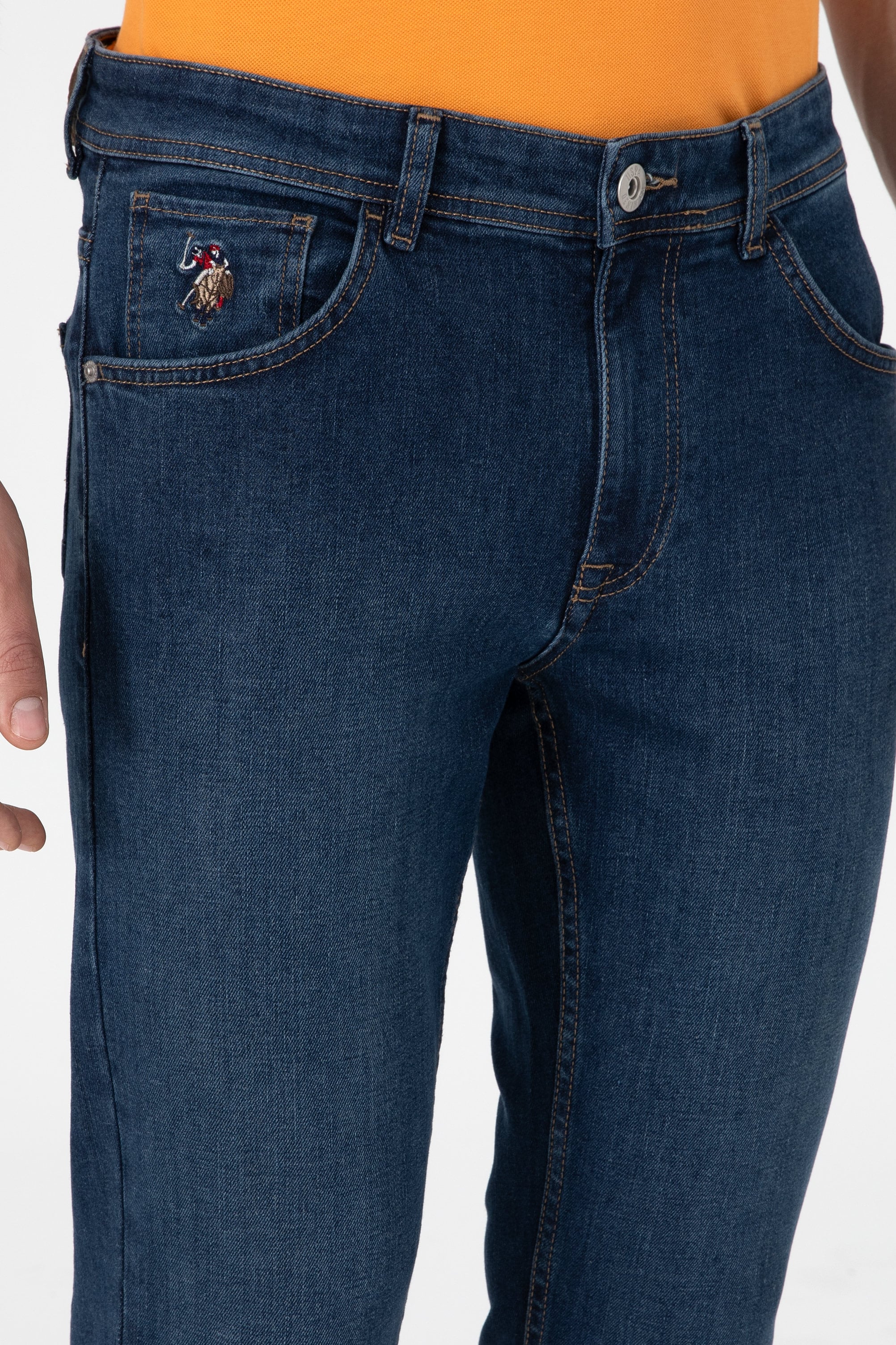Erkek Mavi Slim Fit Jean Pantolon - Image 5