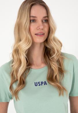 Kadın Su Yeşili Bisiklet Yaka Tişört - 50305824052