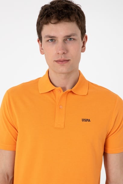 Erkek Regular Fit Polo Yaka Turuncu Basic Tişört