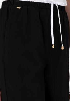 Kadın Siyah Bel Detaylı Loose Fit Kanvas Pantolon - 50309118003