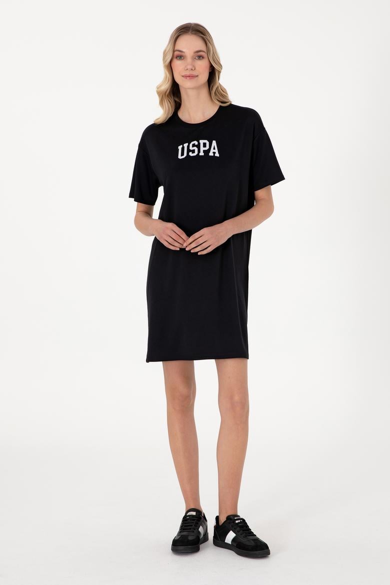 Kadın Siyah Modal Karışımlı Bisiklet Yaka Mini Boy Örme Elbise - 50306675022