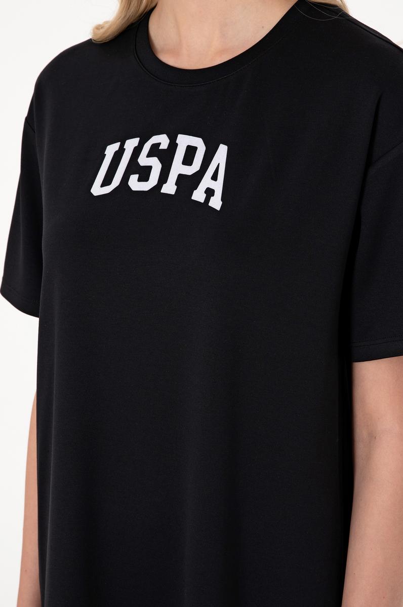 Kadın Siyah Modal Karışımlı Bisiklet Yaka Mini Boy Örme Elbise