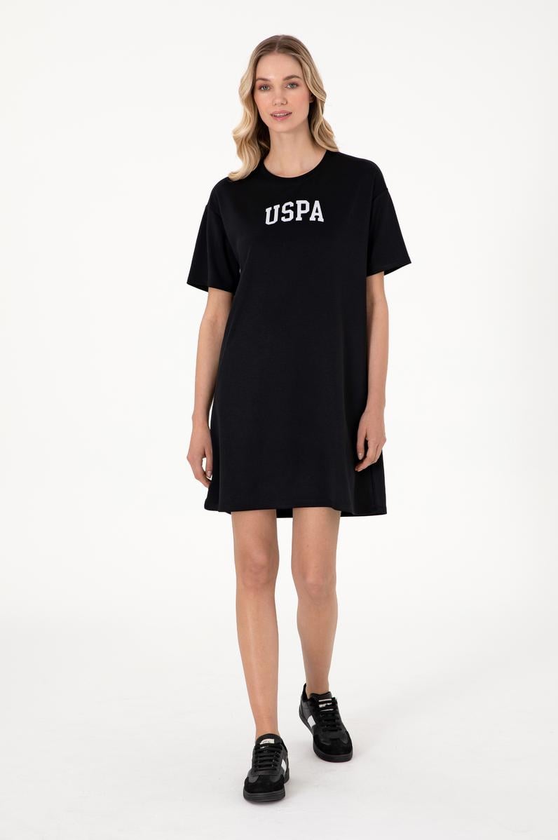 Kadın Siyah Modal Karışımlı Bisiklet Yaka Mini Boy Örme Elbise