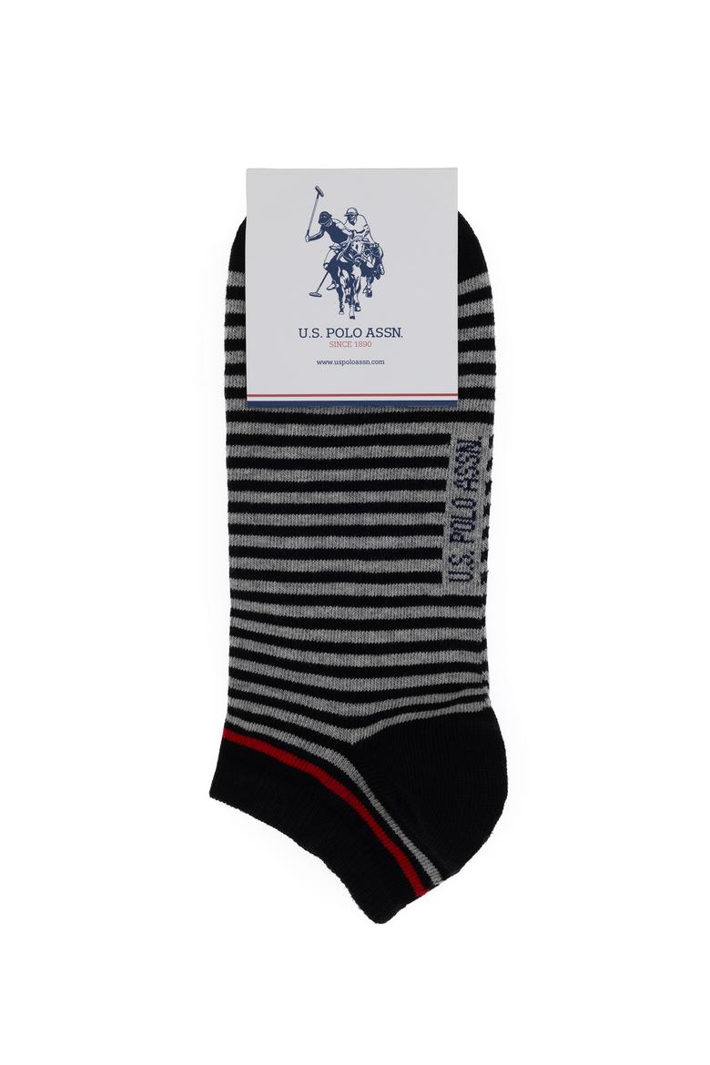 Erkek Siyah 2'li Gri Çizgili Patik Çorap - 50311355003