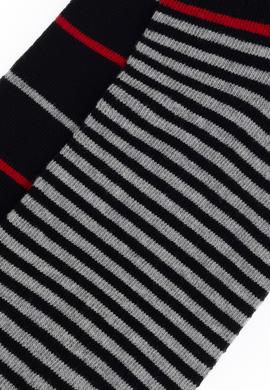 Erkek Siyah 2'li Gri Çizgili Patik Çorap - 50311355003