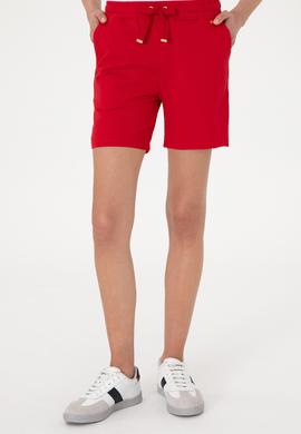 Kadın Kırmızı Örme Şort - 50305755030
