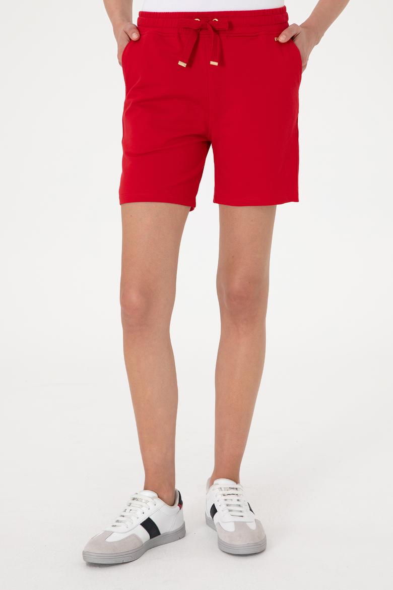 Kadın Kırmızı Örme Şort - 50305755030
