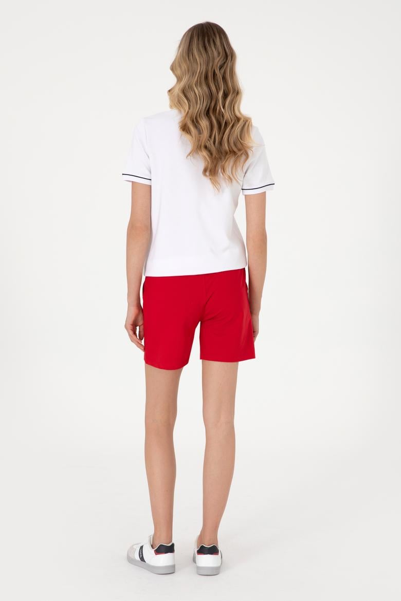 Kadın Kırmızı Örme Şort - 50305755030
