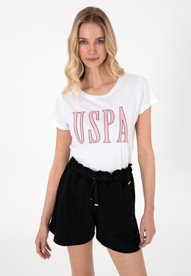 Kadın Beyaz Bisiklet Yaka Tişört - 50305842039