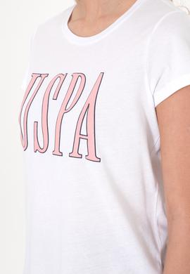 Kadın Beyaz Bisiklet Yaka Tişört - 50305842039