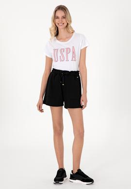 Kadın Beyaz Bisiklet Yaka Tişört - 50305842039