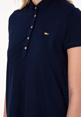 Kadın Lacivert Polo Yaka Mini Boy Örme Elbise - 50305853023