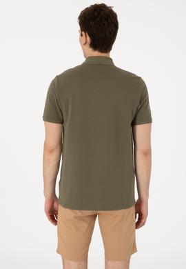 Erkek Regular Fit Fermuarlı Vizon Dokulu Tişört - 50306014069