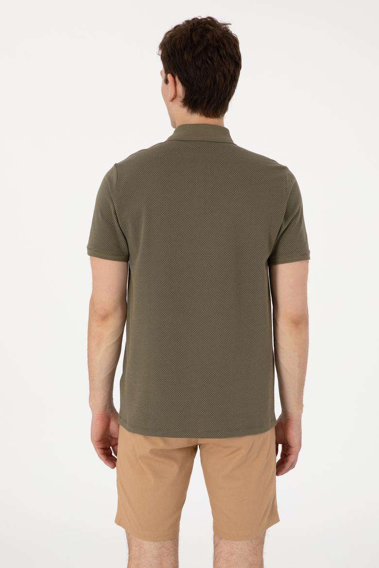 Erkek Regular Fit Fermuarlı Vizon Dokulu Tişört - 50306014069