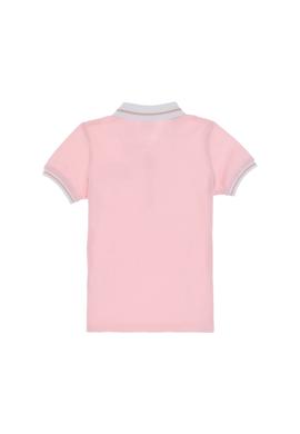Kız Çocuk Açık Pembe Polo Yaka İşlevsiz Cepli Basic Tişört - 50310223014