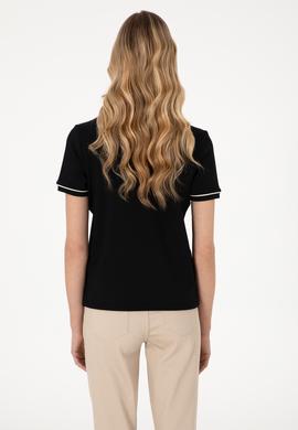 Kadın Siyah Modal Karışımlı Bisiklet Yaka Tişört - 50312942003
