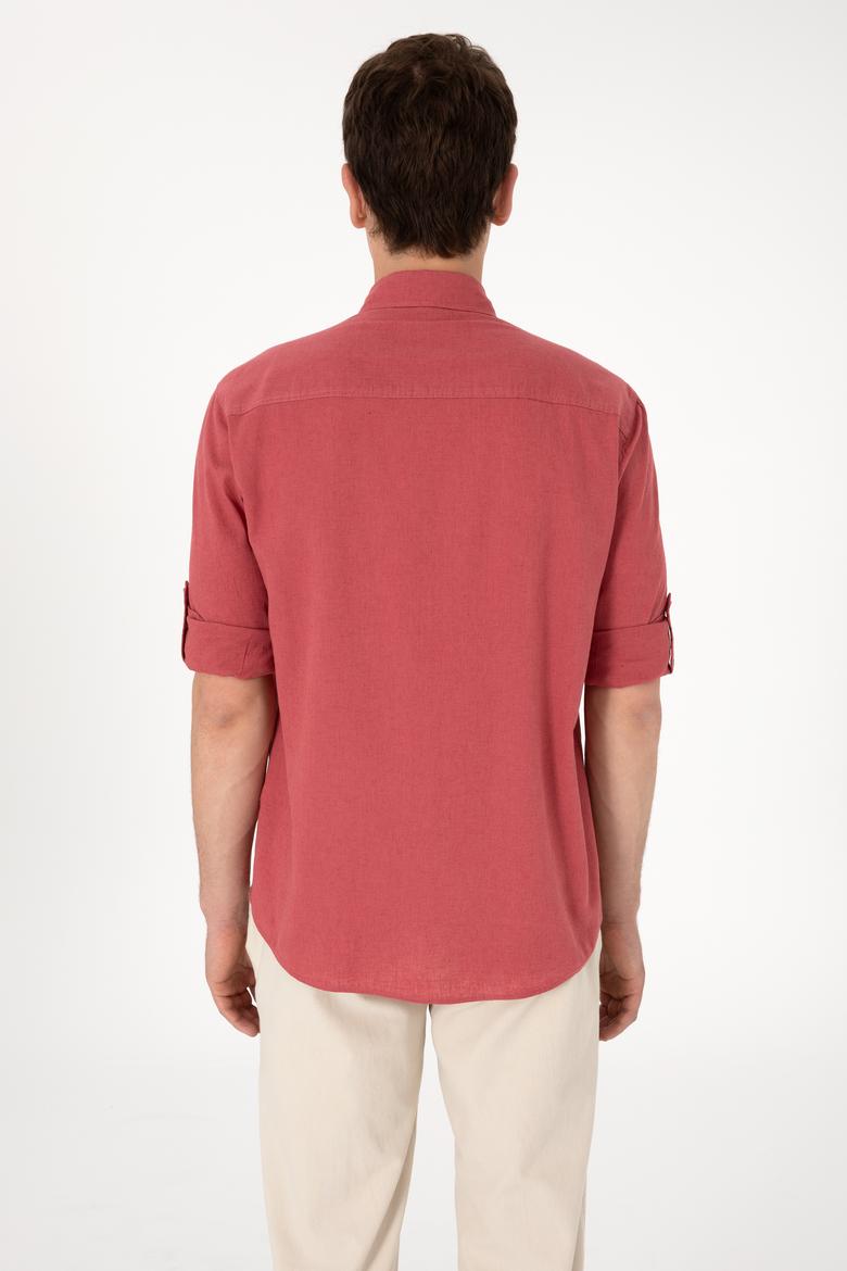 Erkek Vişne Uzun Kollu Basic Gömlek - 50297868169
