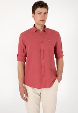 Erkek Vişne Uzun Kollu Basic Gömlek - 50297868169