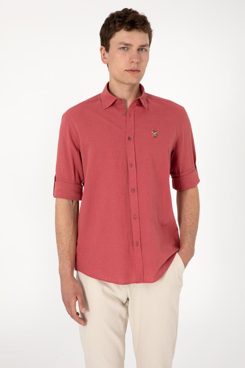Erkek Vişne Uzun Kollu Basic Gömlek - 50297868169