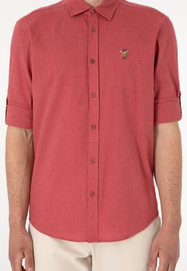 Erkek Vişne Uzun Kollu Basic Gömlek - 50297868169